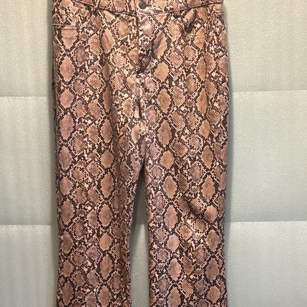 Zara Tan Pants Snakeskin
